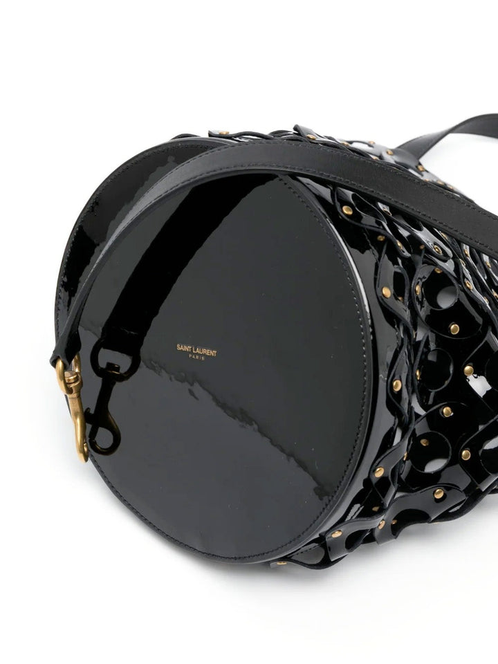 YSL SEAU GLOSSY PATENT LEATHER BUCKET BAG