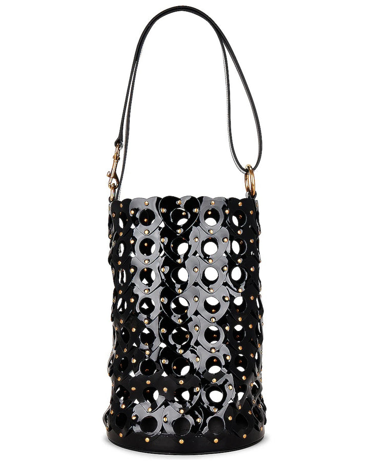 YSL SEAU GLOSSY PATENT LEATHER BUCKET BAG