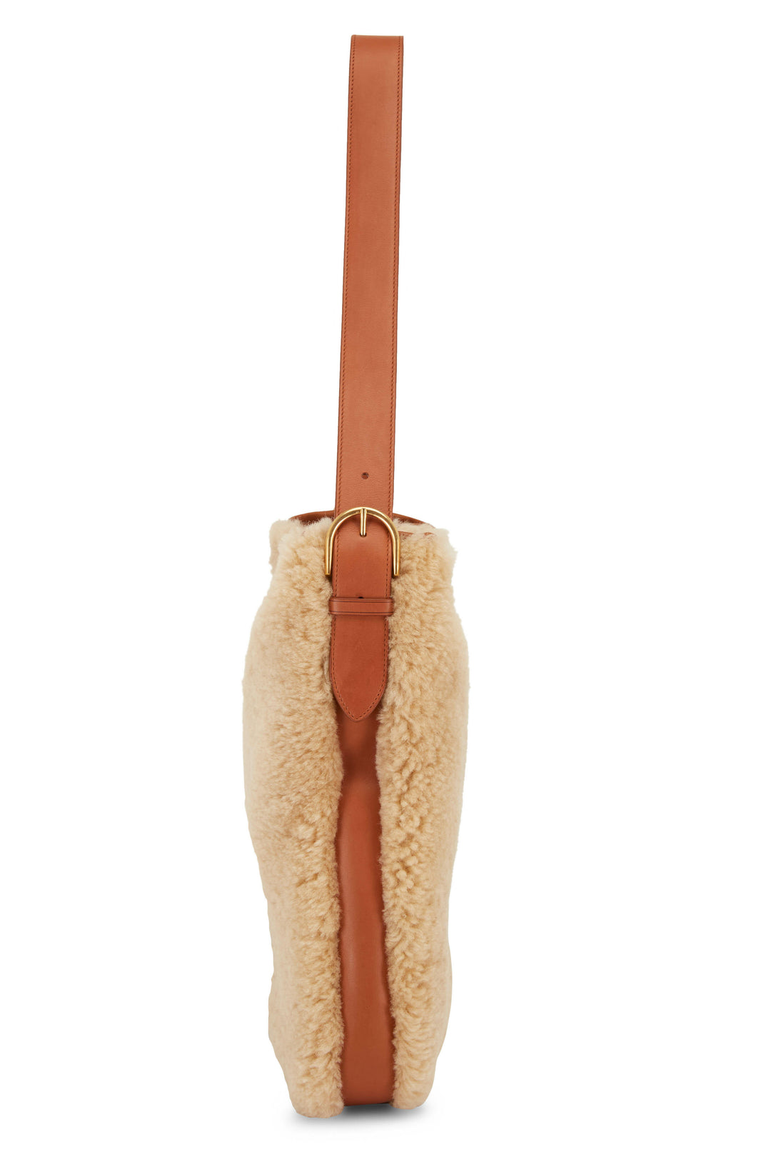 YSL SHEARLING &amp; CALFSKIN LEATHER LE 5 À 7 LARGE SHOULDER BAG