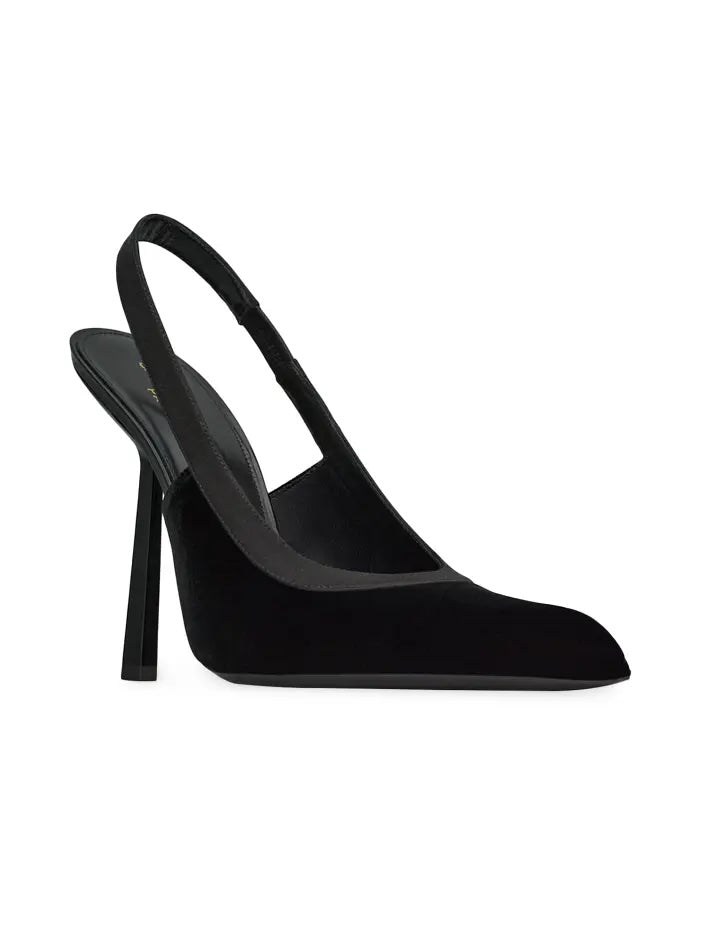 YSL VICTOIRE VELVET SLINGBACK PUMPS