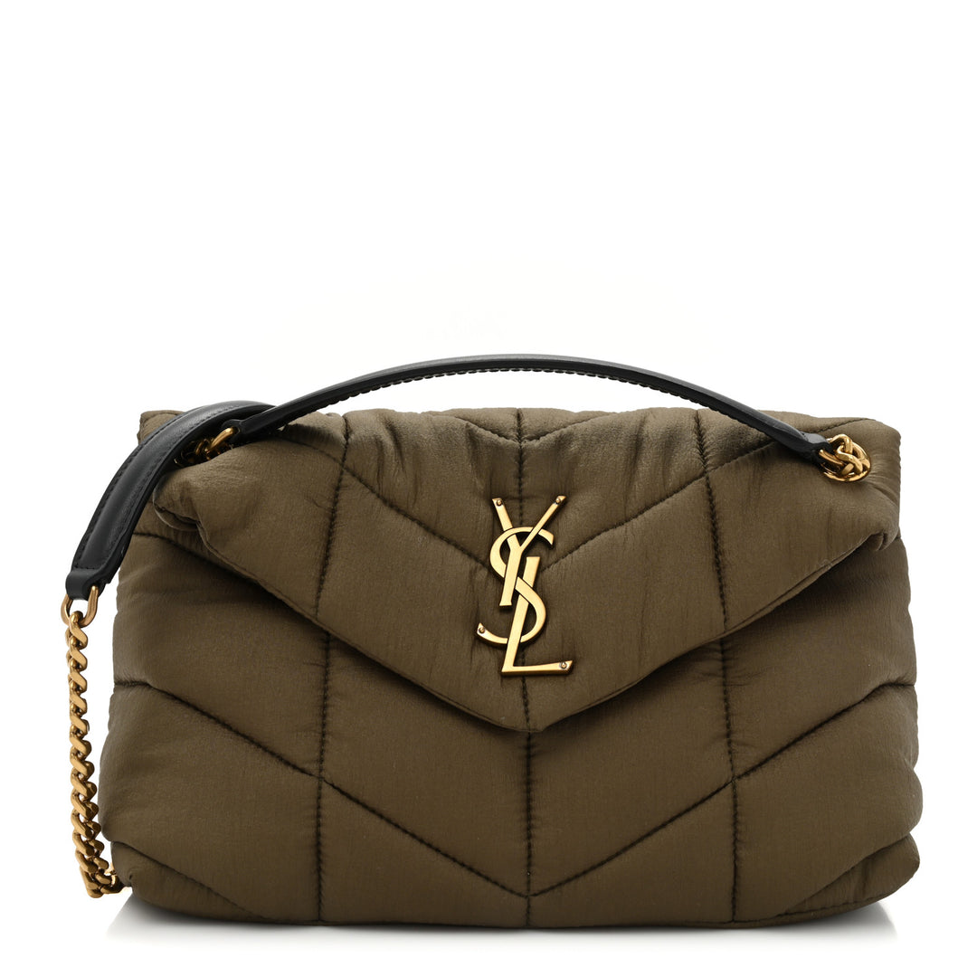 YSL NYLON QUILTED SMALL LOULOU PUFFER CHAIN BAG