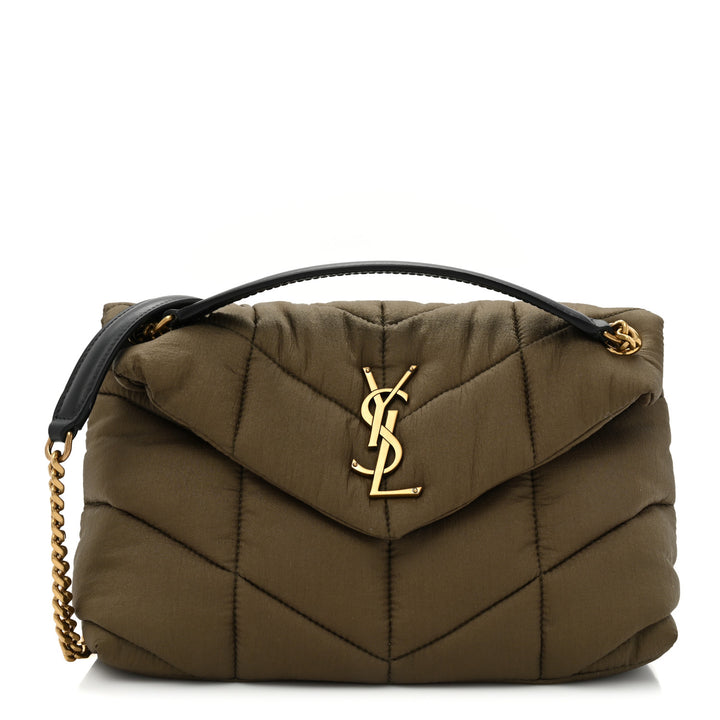 YSL NYLON QUILTED SMALL LOULOU PUFFER CHAIN BAG