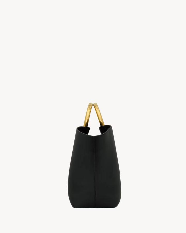 YSL SMOOTH CALFSKIN LEATHER MAXI TRAPEZOID TOTE BAG