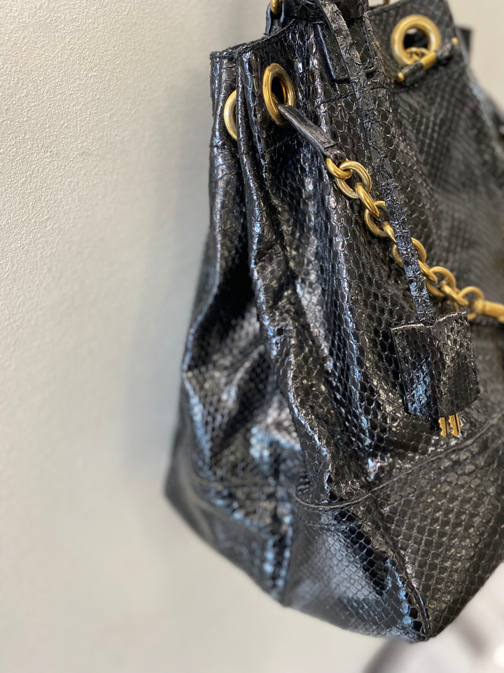 YVES SAINT LAURENT SNAKESKIN FAUBOURG BAG