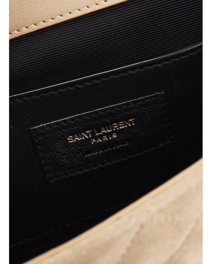 YSL MIXED MATELASSE TRIQUILT MONOGRAM ENVELOPE SMALL SUEDE CROSSBODY