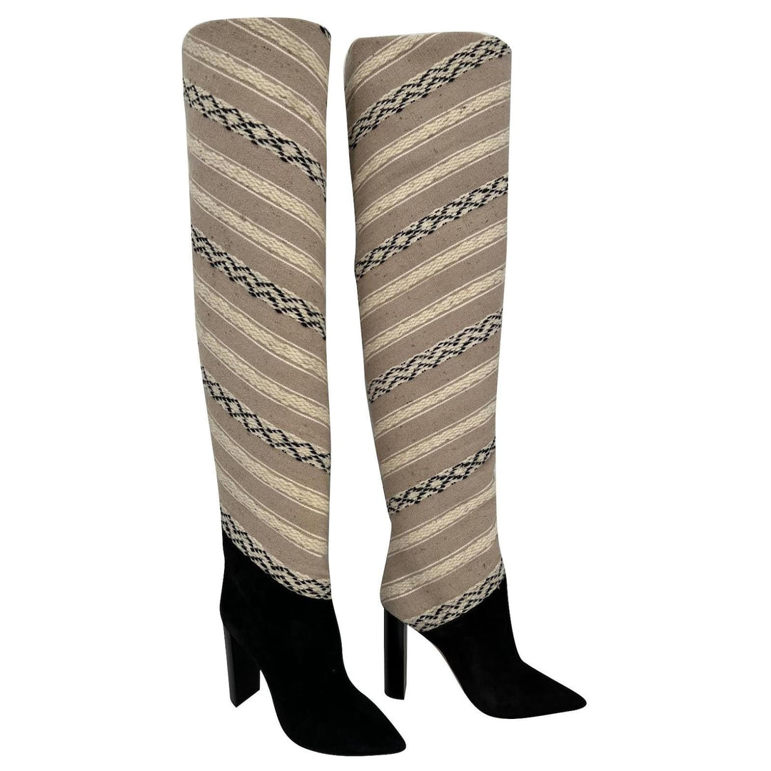 YSL TANGIER IKAT CASHMERE TALL BOOTS