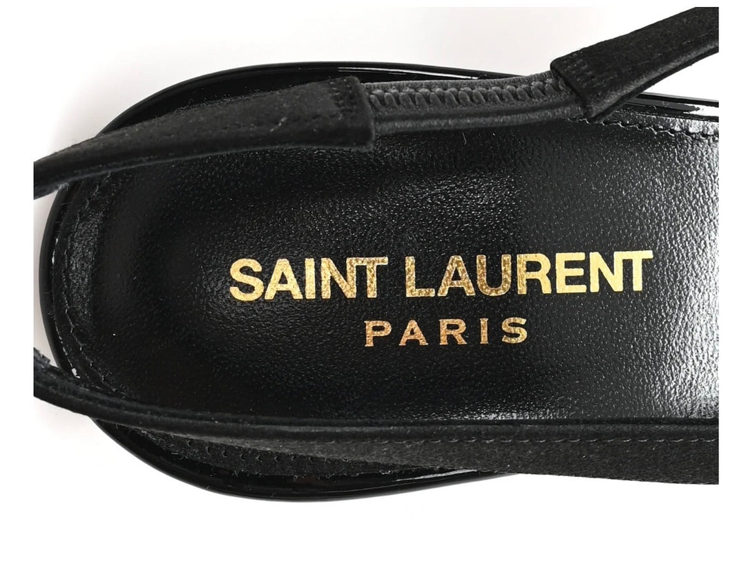 YSL VICTOIRE VELVET SLINGBACK PUMPS