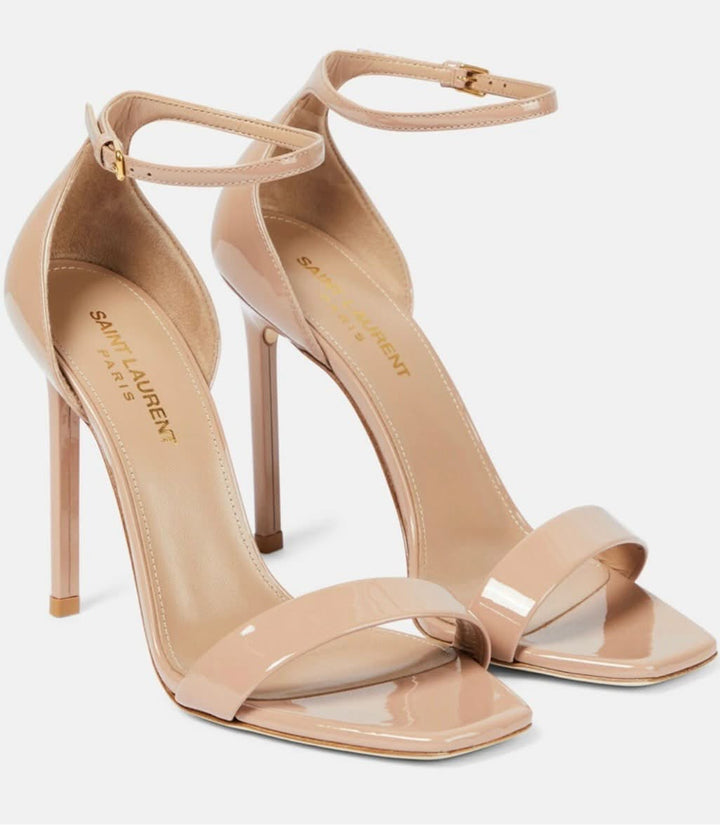 YSL AMBER 105 PATENT LEATHER SANDALS