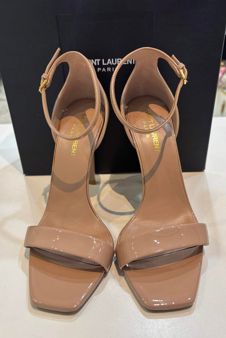 YSL AMBER 105 PATENT LEATHER SANDALS