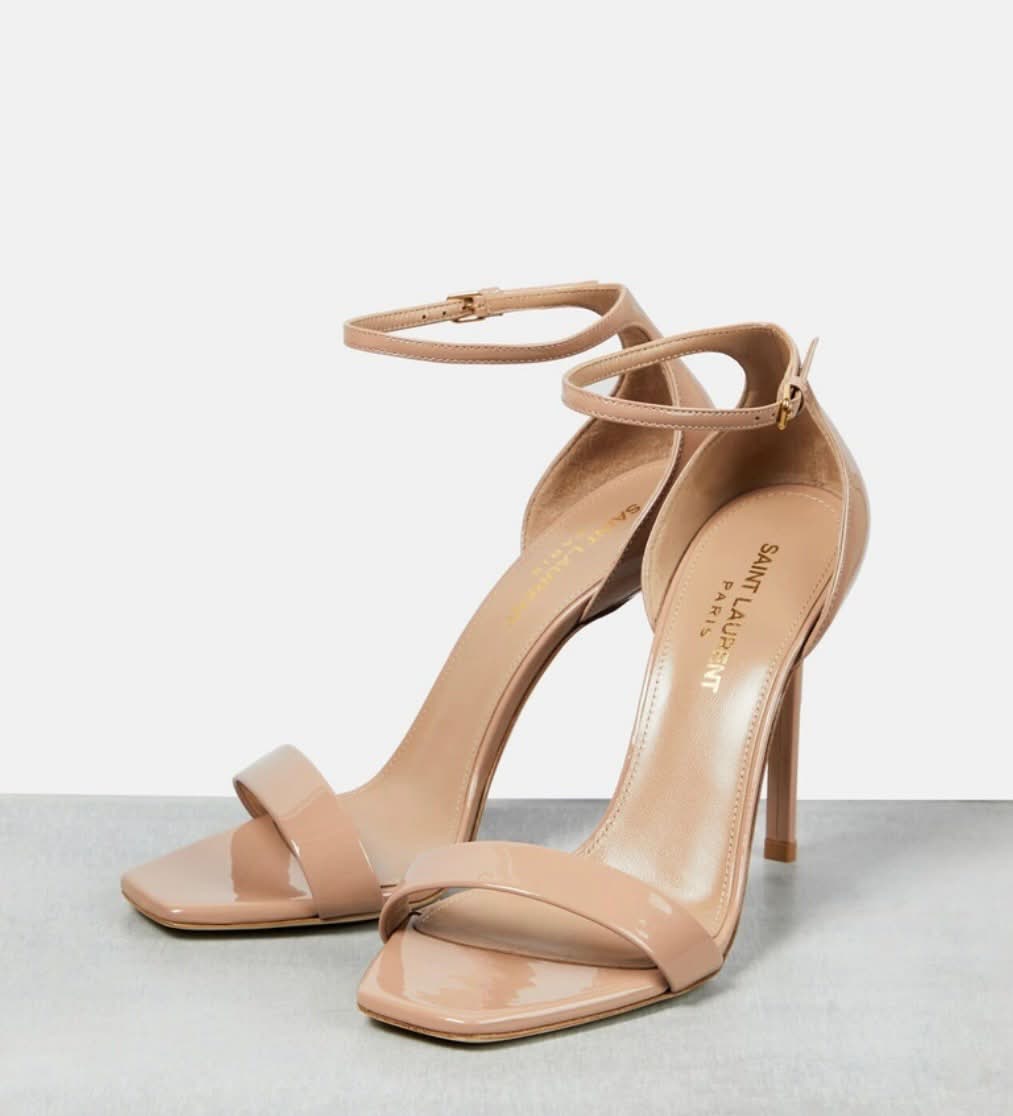 YSL AMBER 105 PATENT LEATHER SANDALS