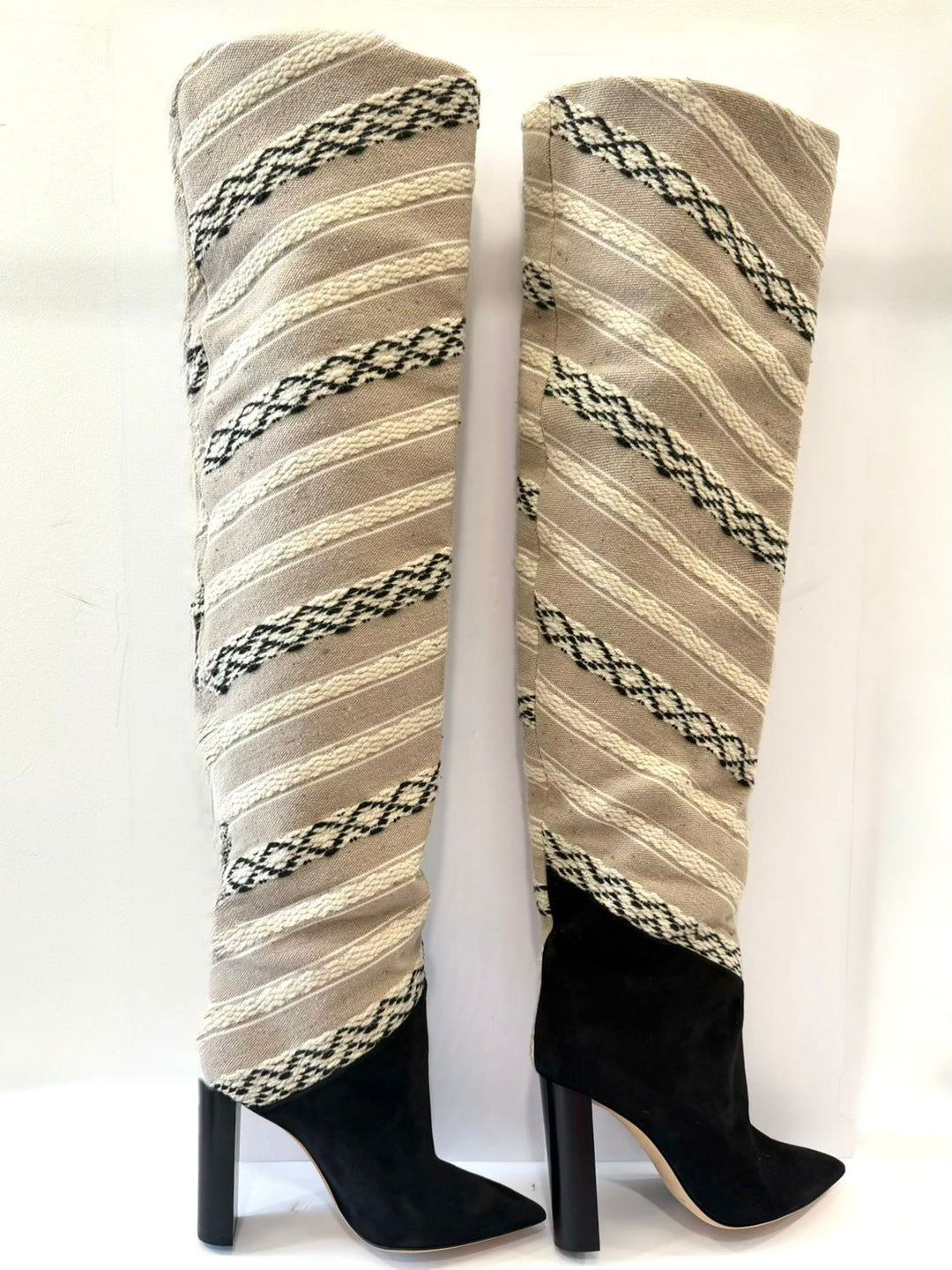 YSL TANGIER IKAT CASHMERE TALL BOOTS