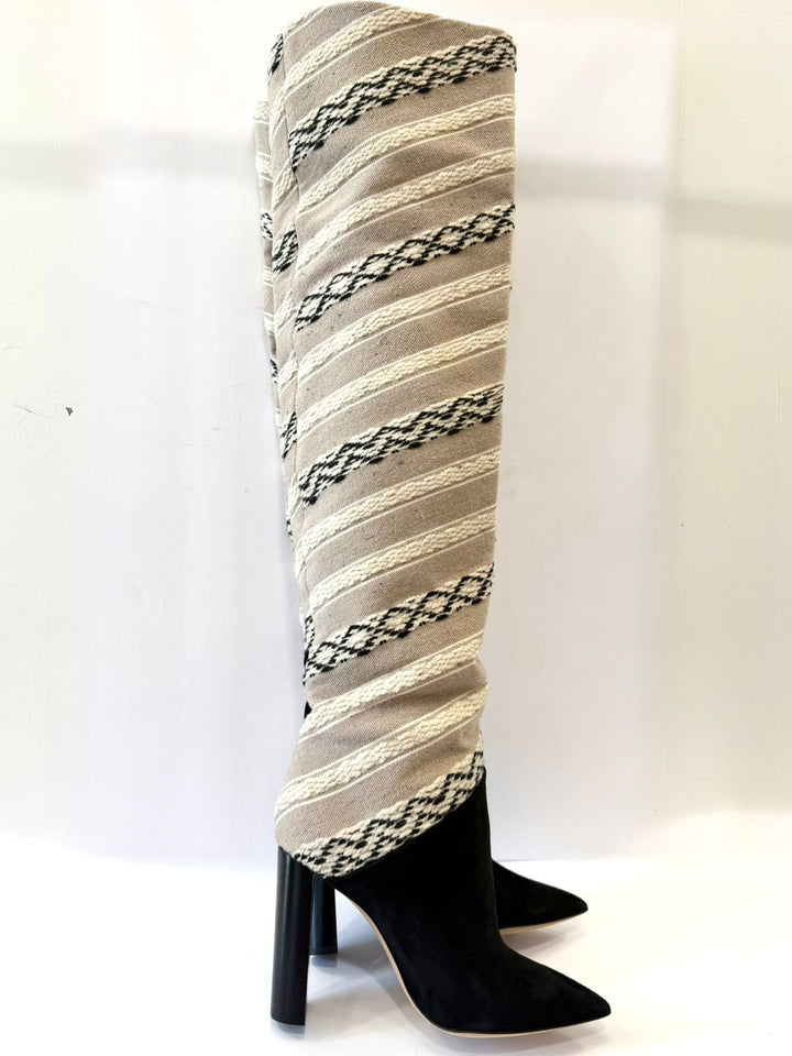 YSL TANGIER IKAT CASHMERE TALL BOOTS