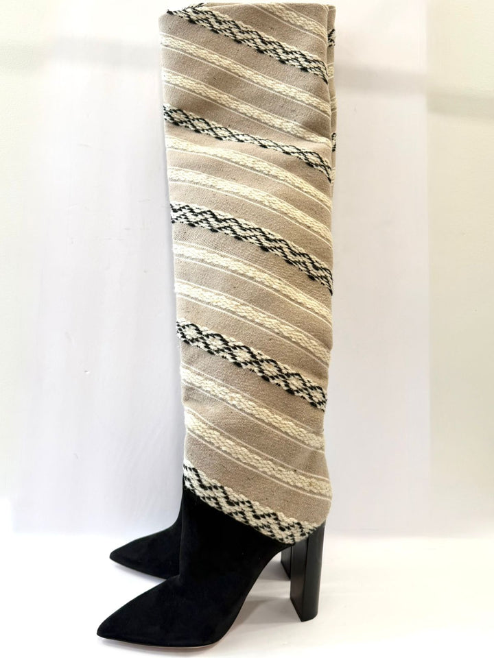 YSL TANGIER IKAT CASHMERE TALL BOOTS
