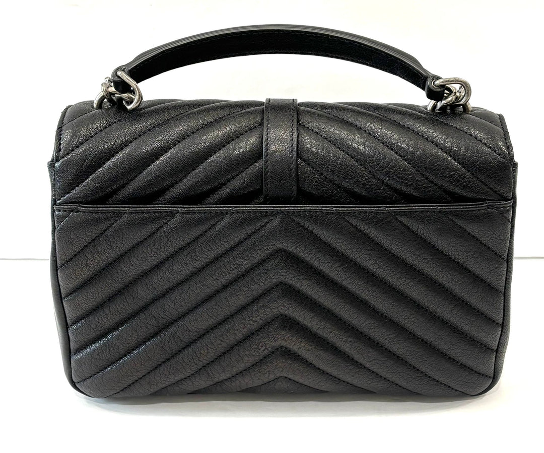 YSL COLLEGE MEDIUM QUILTED LEATHER SHOULDER BAG