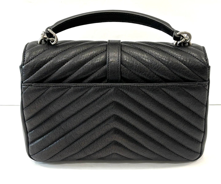 YSL COLLEGE MEDIUM QUILTED LEATHER SHOULDER BAG