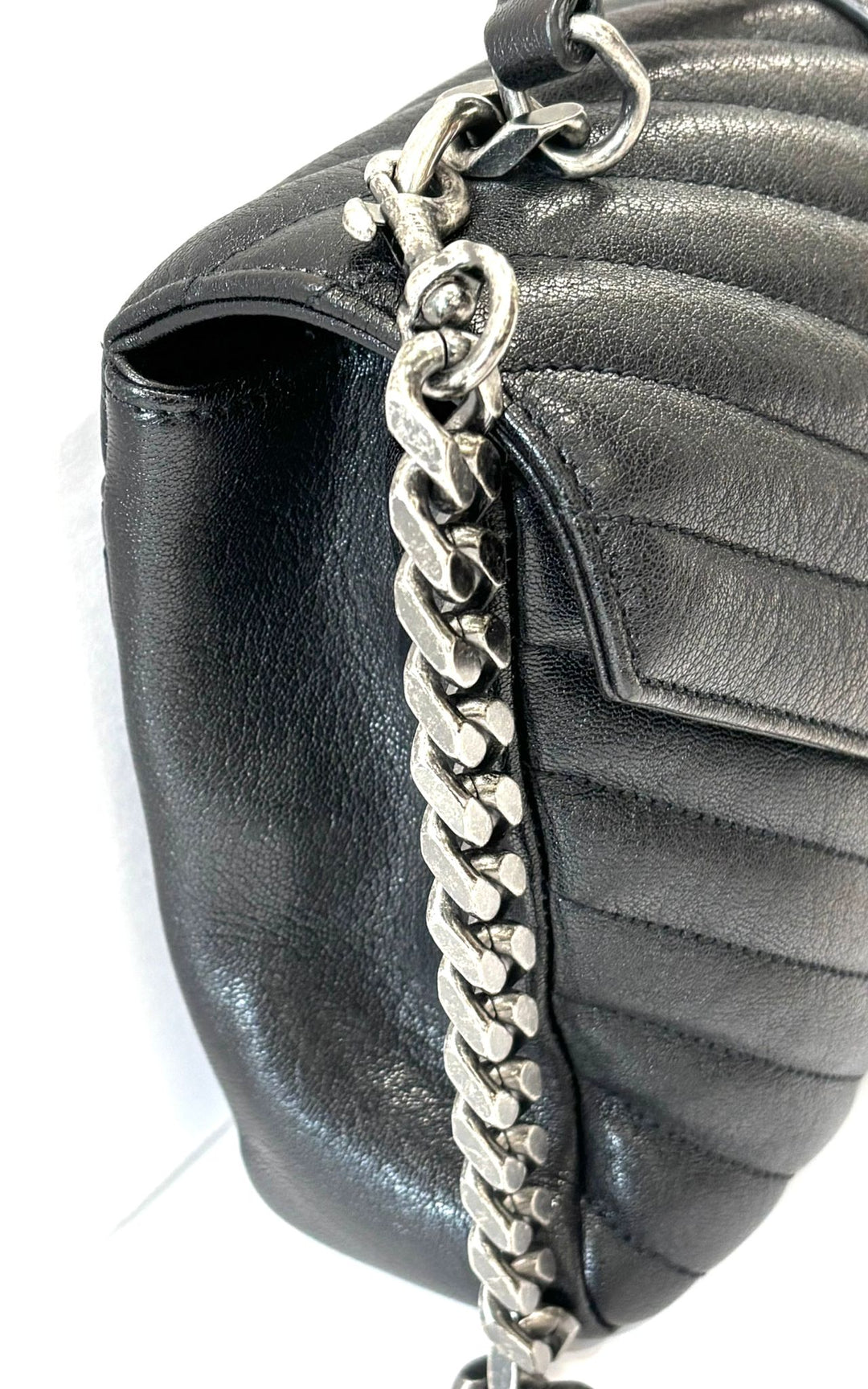 YSL COLLEGE MEDIUM QUILTED LEATHER SHOULDER BAG