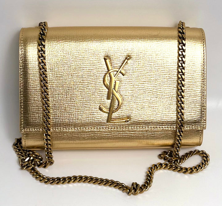 YSL KATE TASSEL METALLIC CALFSKIN LEATHER CROSSBODY BAG