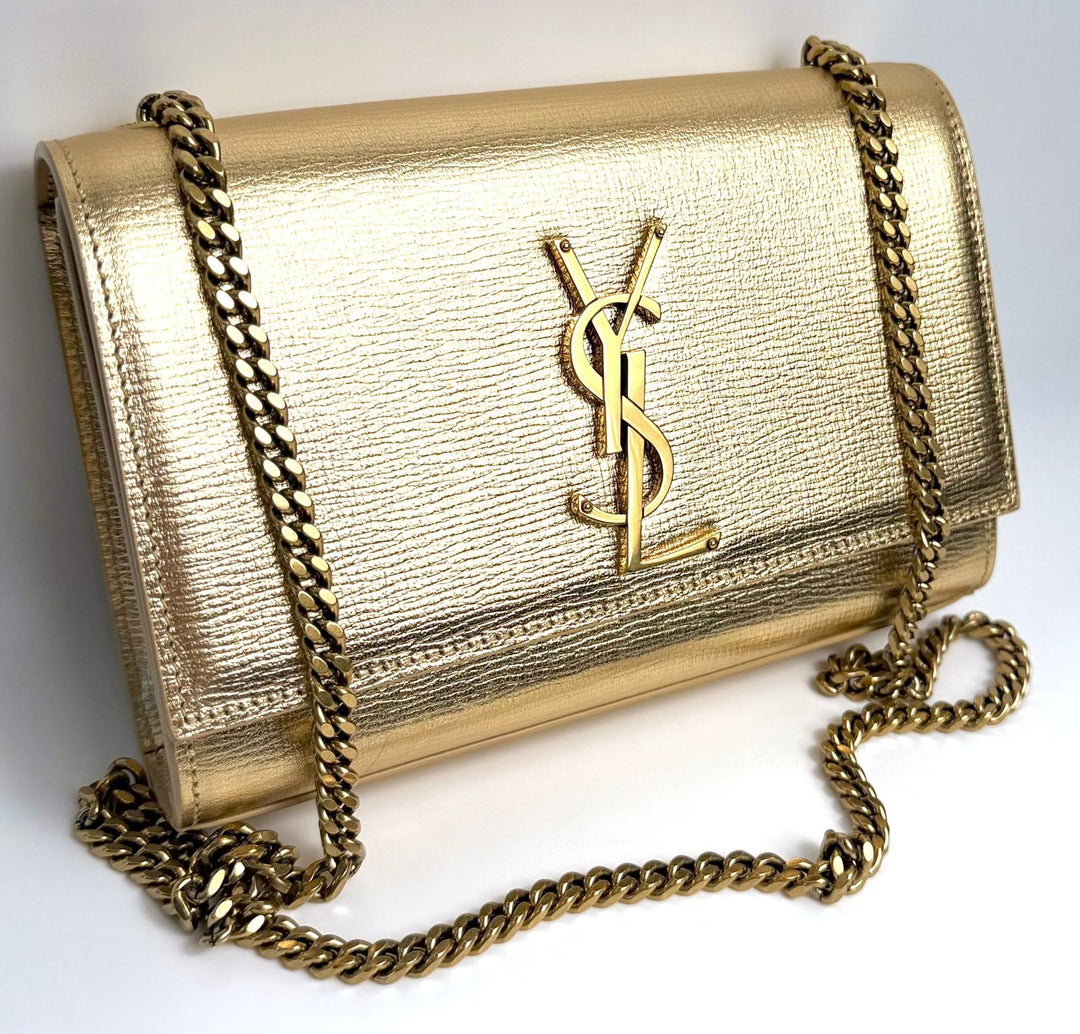 YSL KATE TASSEL METALLIC CALFSKIN LEATHER CROSSBODY BAG