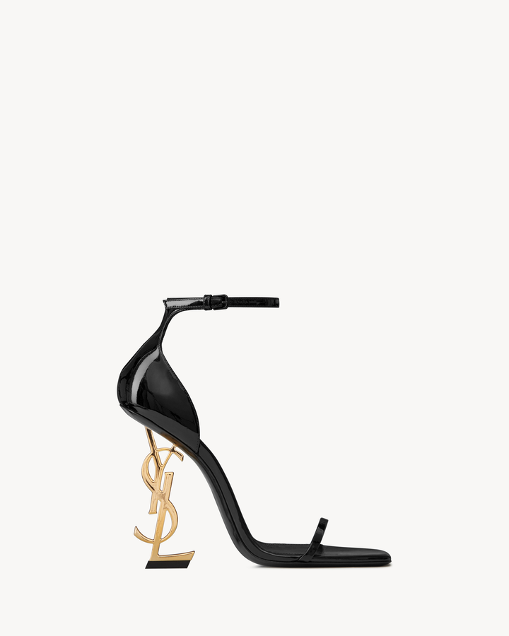 YSL OPYUM PATENT LEATHER SANDALS