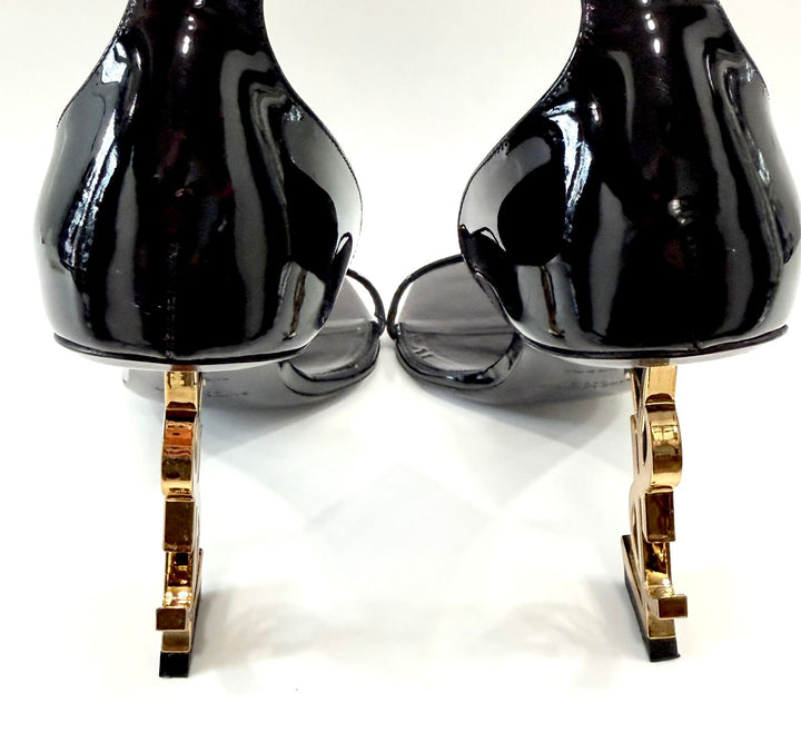 YSL OPYUM PATENT LEATHER SANDALS