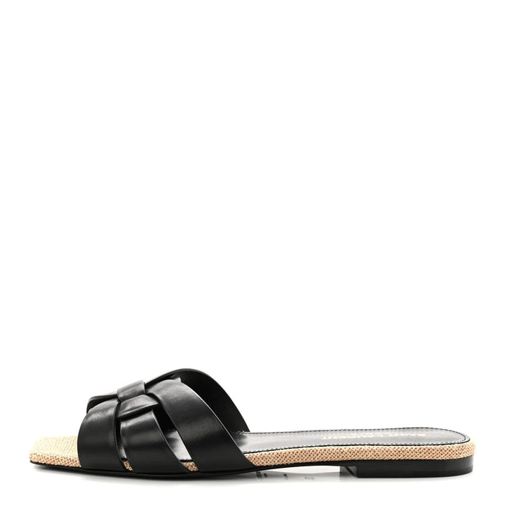 YSL CALFSKIN LEATHER TRIBUTE NU PIED 05 SANDAL MULES