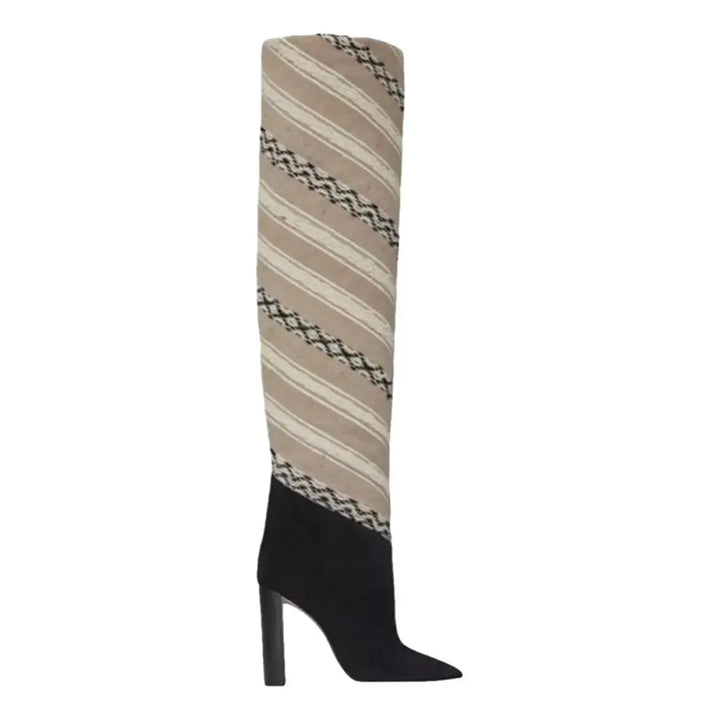 YSL TANGIER IKAT CASHMERE TALL BOOTS
