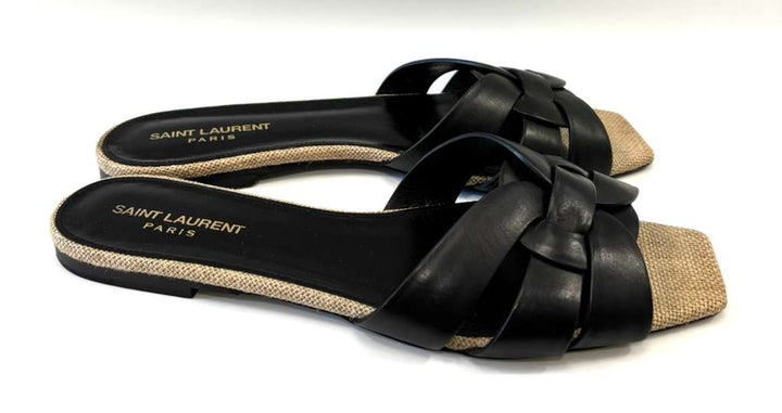 YSL CALFSKIN LEATHER TRIBUTE NU PIED 05 SANDAL MULES