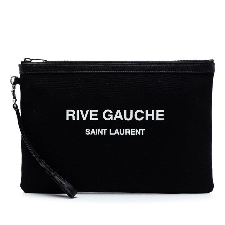 YVES SAINT LAURENT CANVAS RIVE GAUCHE CLUTCH BAG