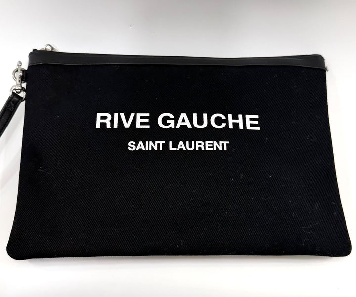 YVES SAINT LAURENT CANVAS RIVE GAUCHE CLUTCH BAG