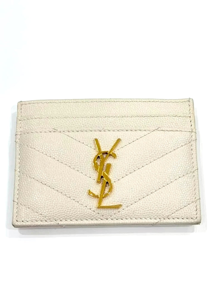 YSL CASSANDRE MATELASSÉ GRAIN DE POUDRE CALFSKIN CARD CASE