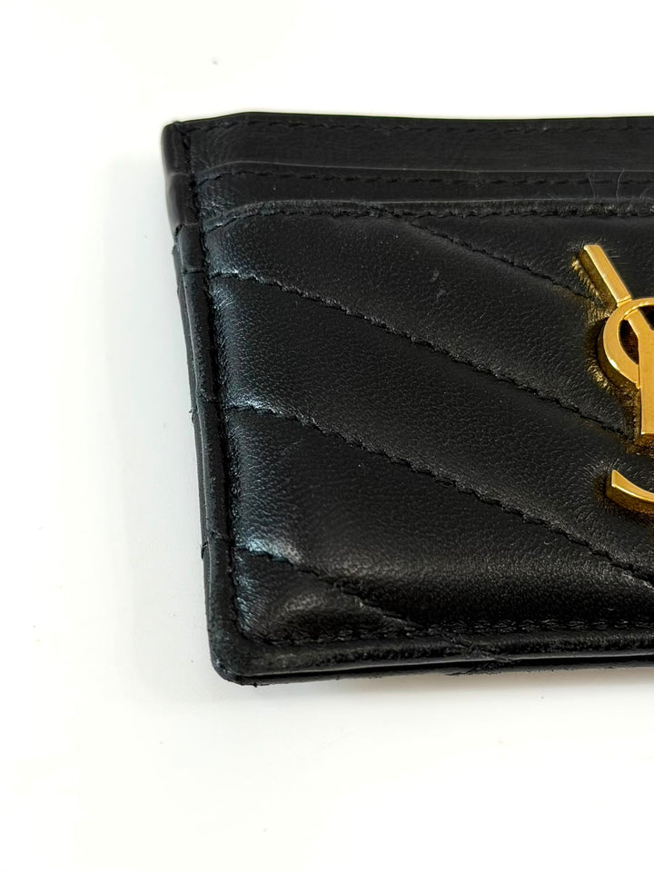 YVES SAINT LAURENT CASSANDRE MATELASSE LEATHER CARD CASE