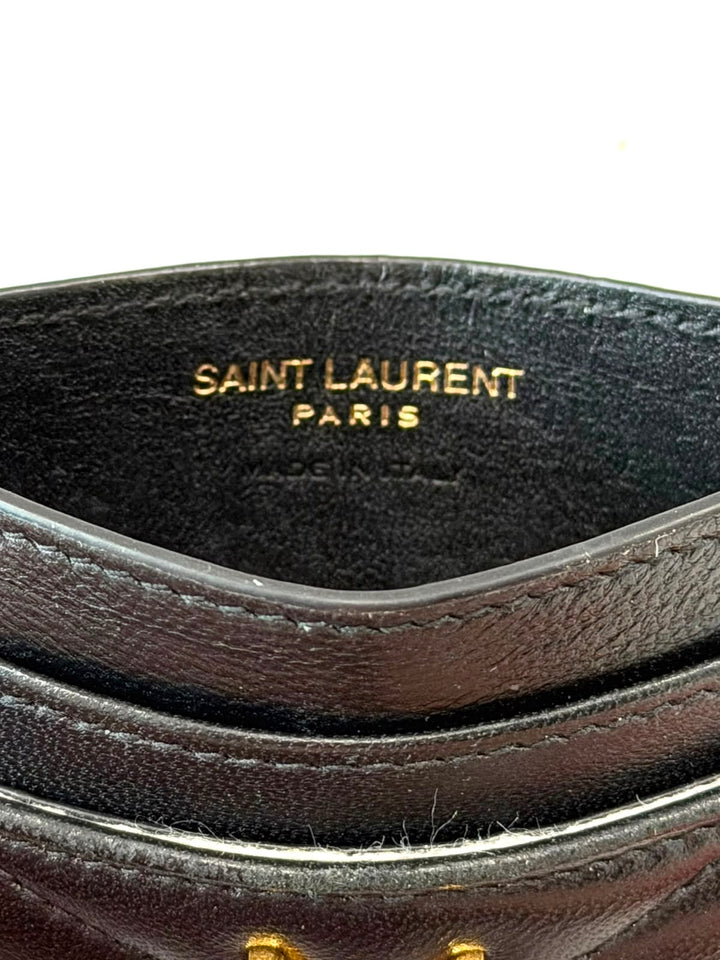 YVES SAINT LAURENT CASSANDRE MATELASSE LEATHER CARD CASE