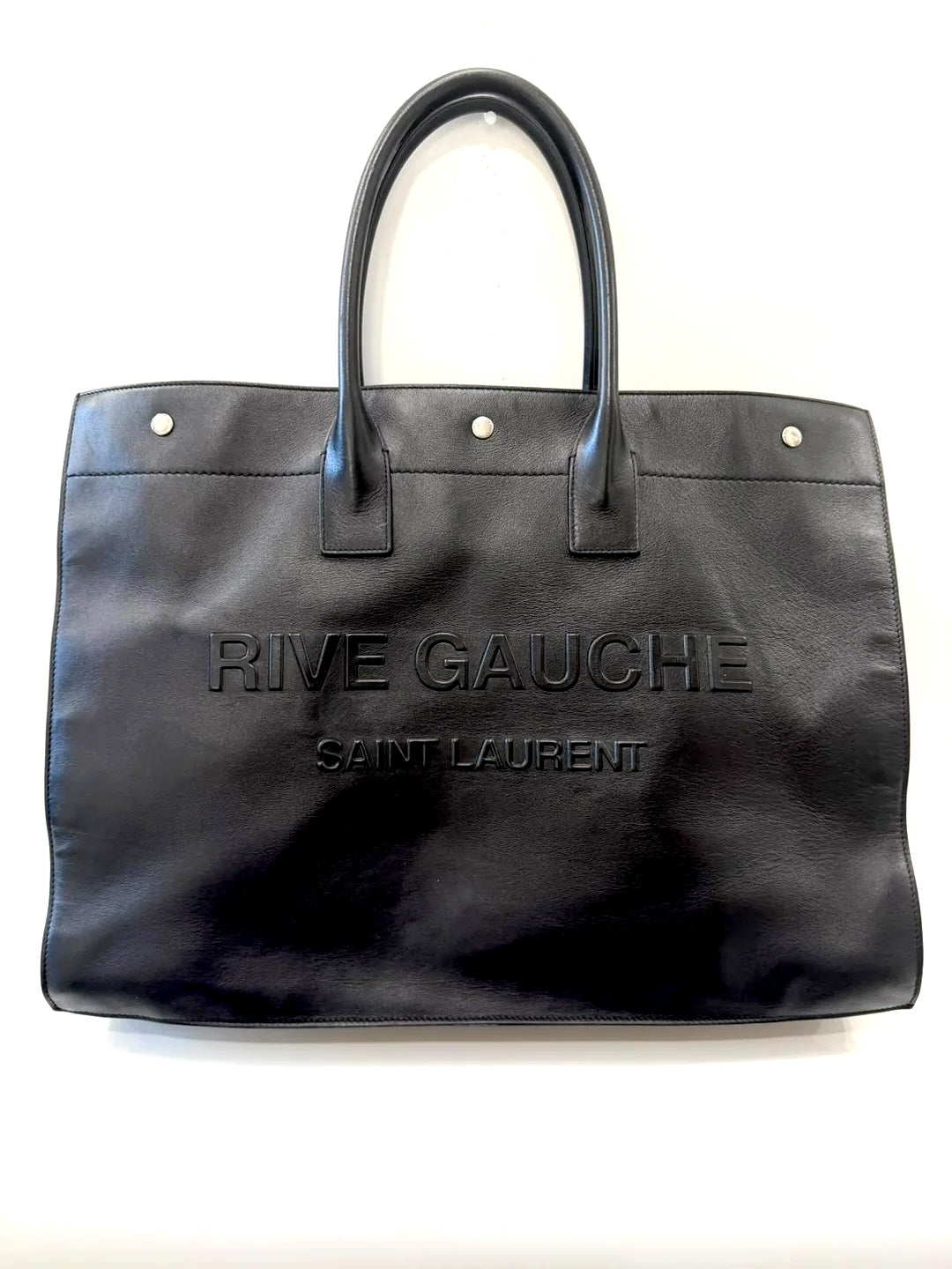 YVES SAINT LAURENT RIVE GAUCHE CALFSKIN LEATHER TOTE BAG
