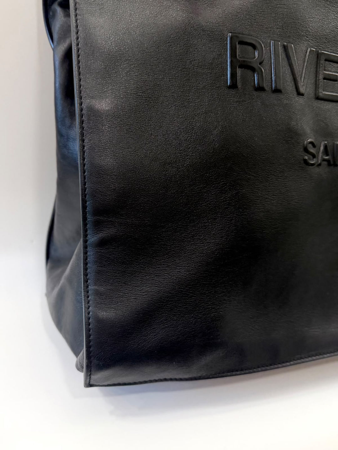 YVES SAINT LAURENT RIVE GAUCHE CALFSKIN LEATHER TOTE BAG