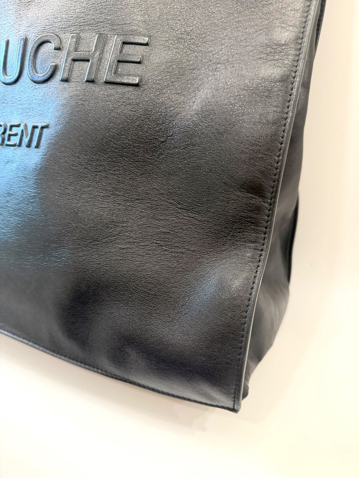 YVES SAINT LAURENT RIVE GAUCHE CALFSKIN LEATHER TOTE BAG