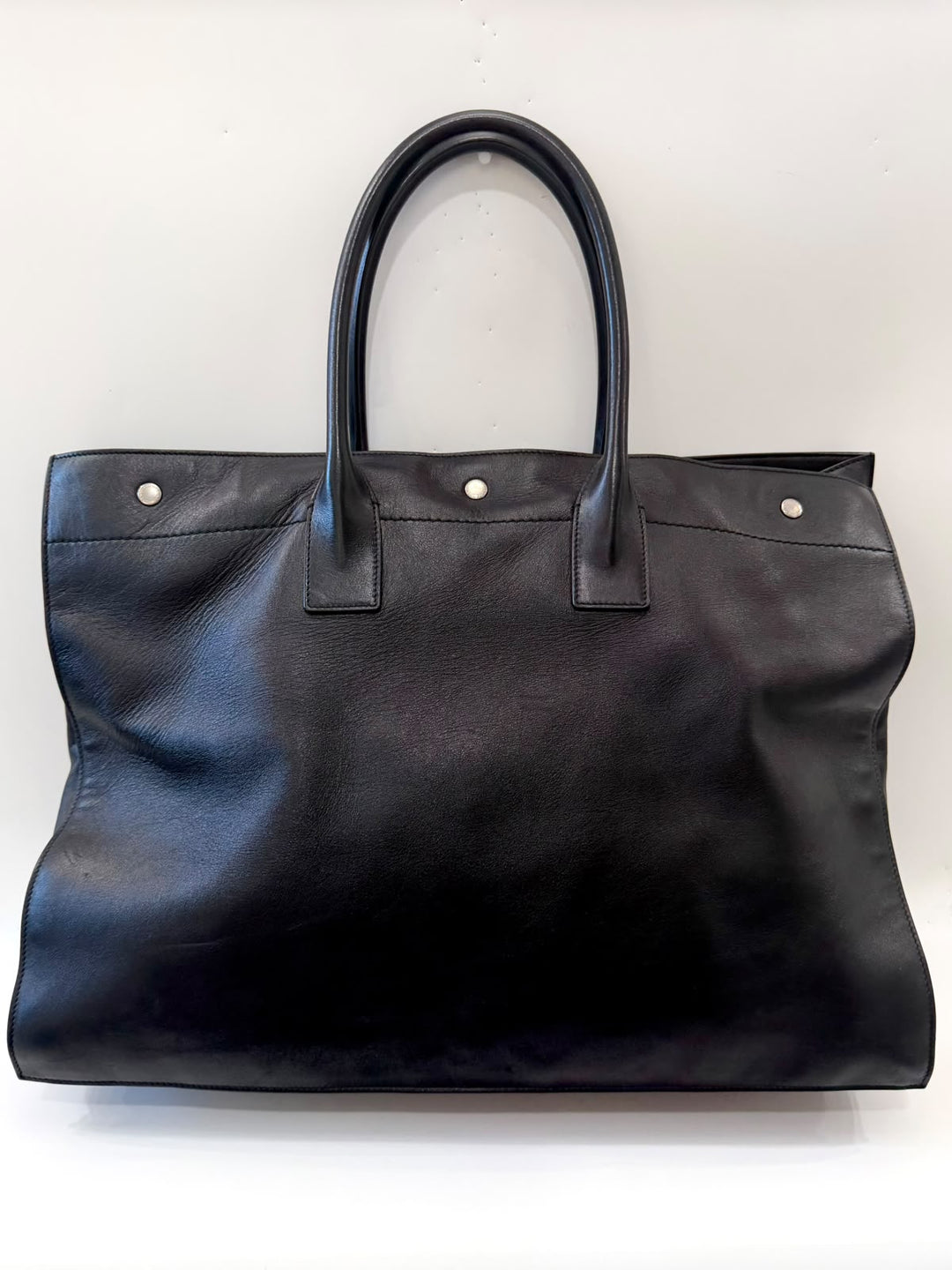 YVES SAINT LAURENT RIVE GAUCHE CALFSKIN LEATHER TOTE BAG