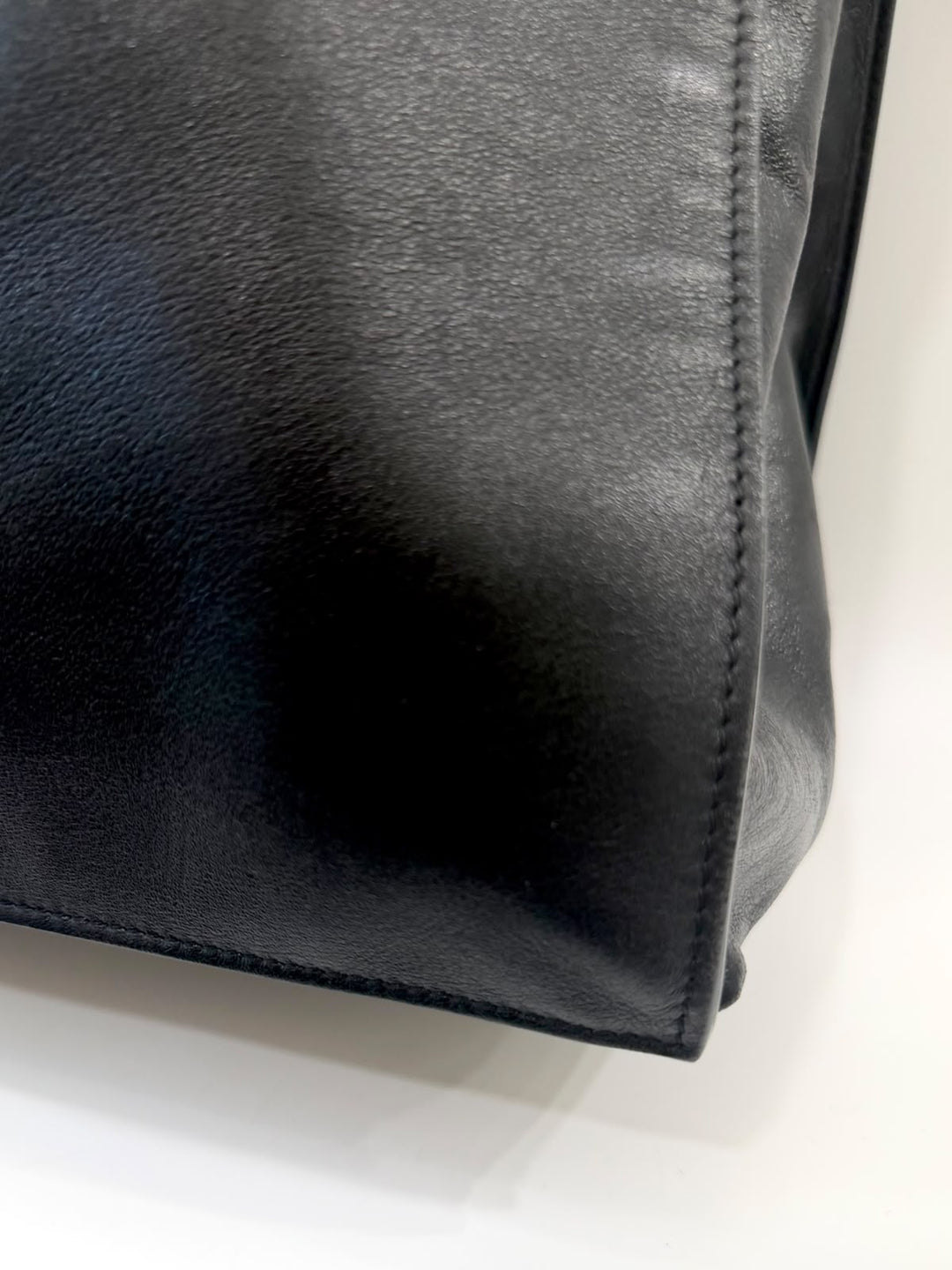 YVES SAINT LAURENT RIVE GAUCHE CALFSKIN LEATHER TOTE BAG