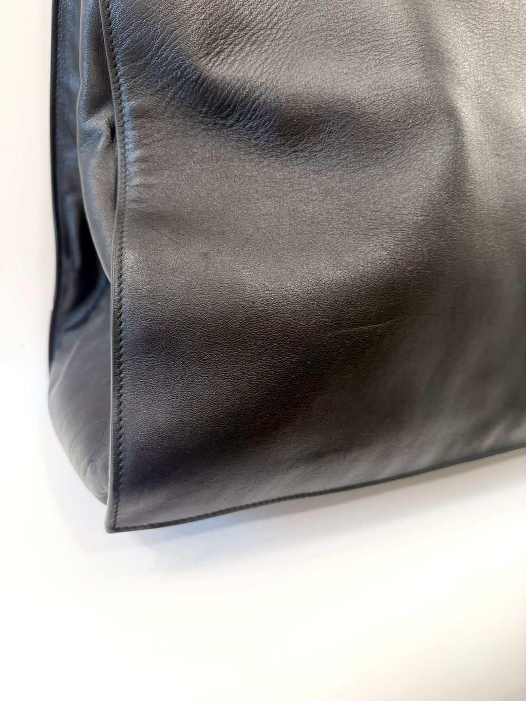 YVES SAINT LAURENT RIVE GAUCHE CALFSKIN LEATHER TOTE BAG