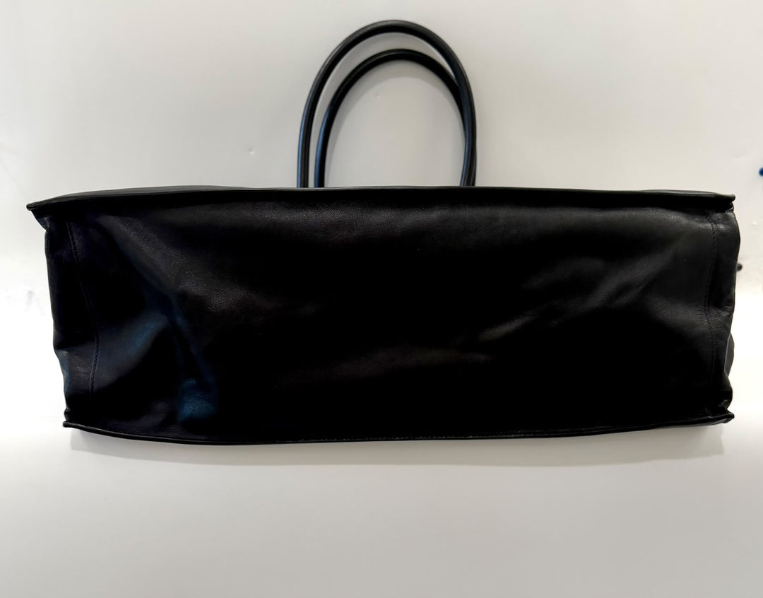 YVES SAINT LAURENT RIVE GAUCHE CALFSKIN LEATHER TOTE BAG