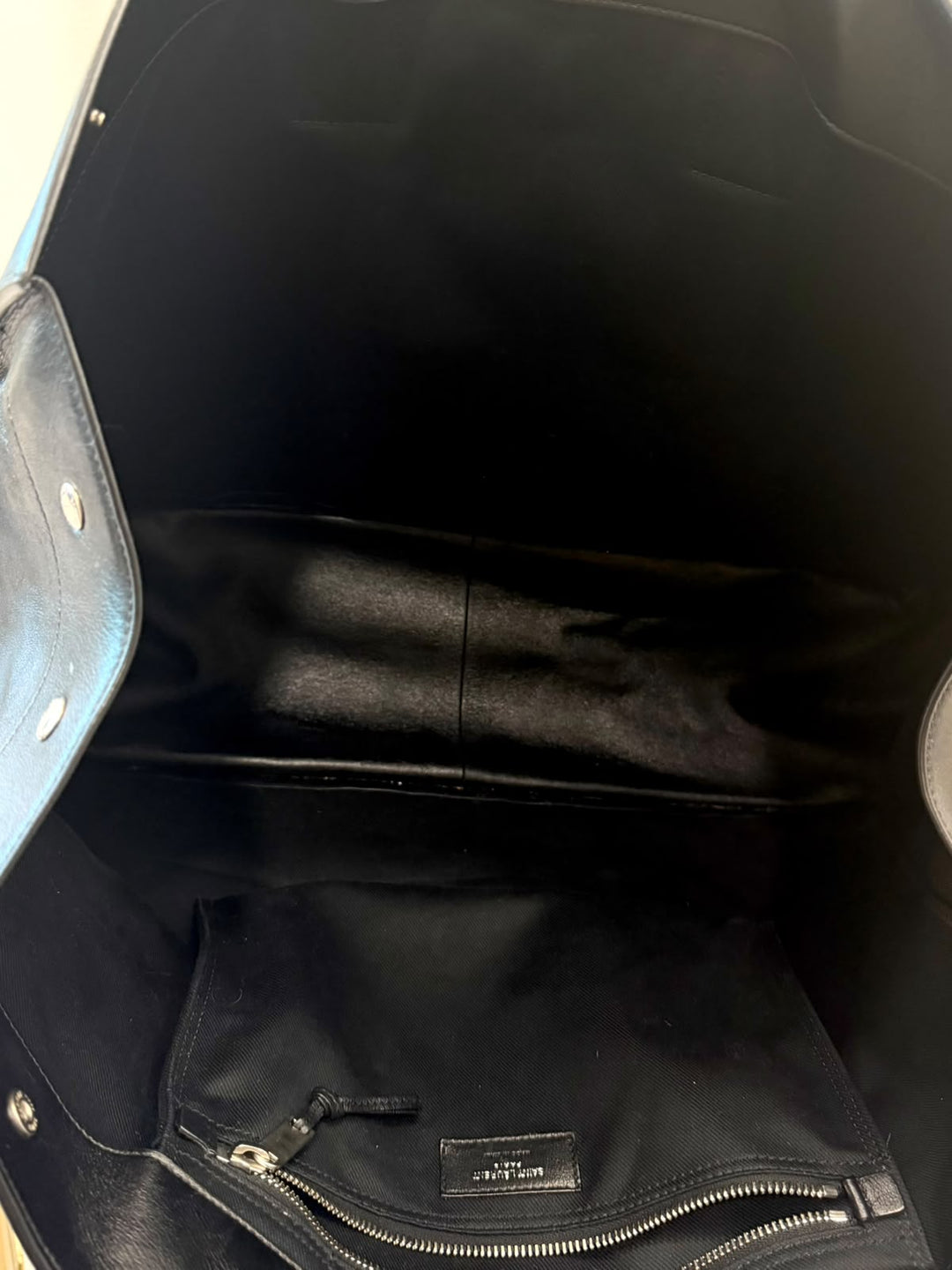 YVES SAINT LAURENT RIVE GAUCHE CALFSKIN LEATHER TOTE BAG