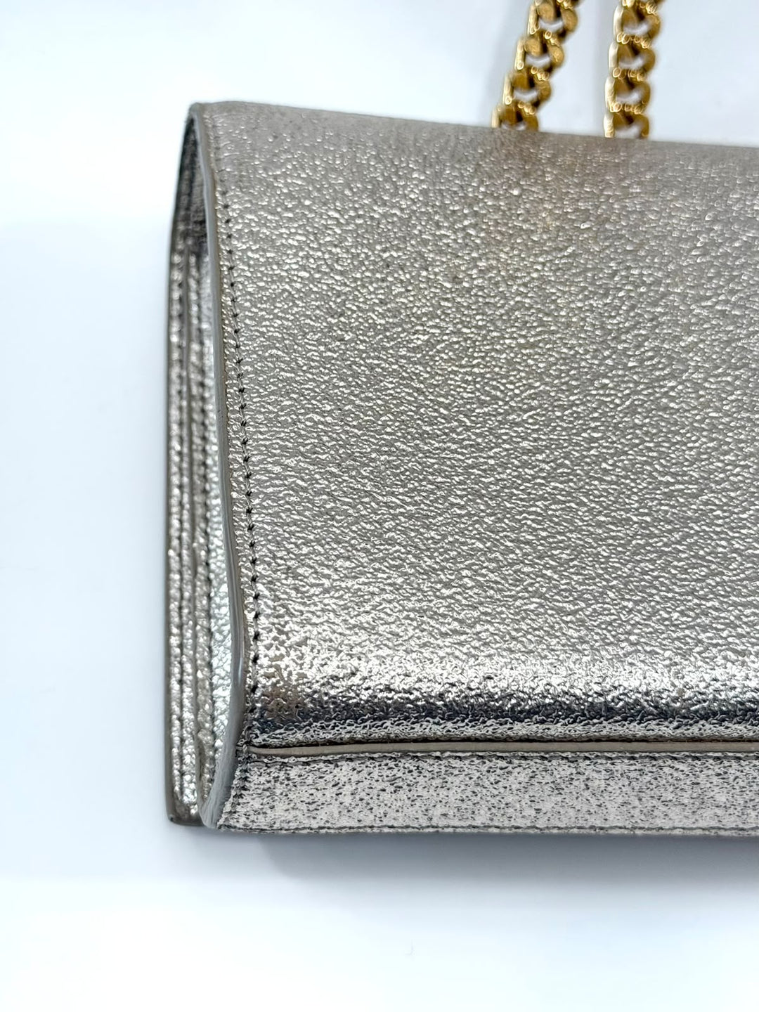 YSL METALLIC CALFSKIN MONOGRAM KATE CROSSBODY BAG