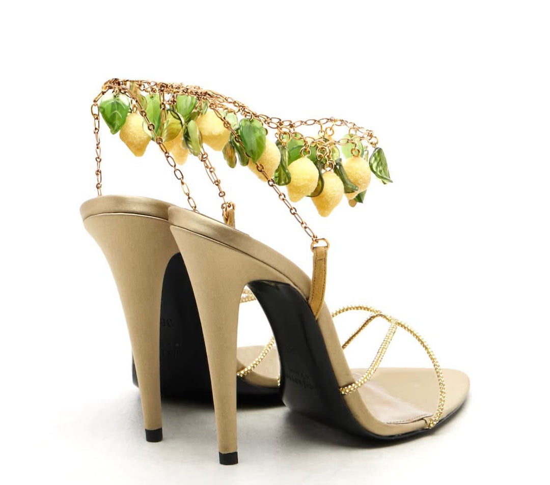 YSL MON CHÉRI EMBELLISHED HEELED SANDALS