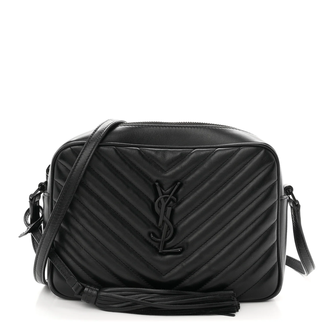 YSL MONOGRAM LOU MONOCHROME CALFSKIN LEATHER CAMERA BAG