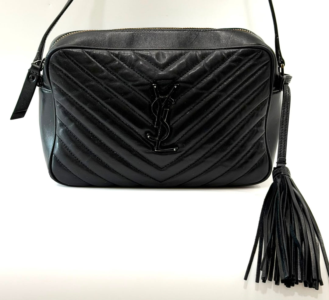 YSL MONOGRAM LOU MONOCHROME CALFSKIN LEATHER CAMERA BAG