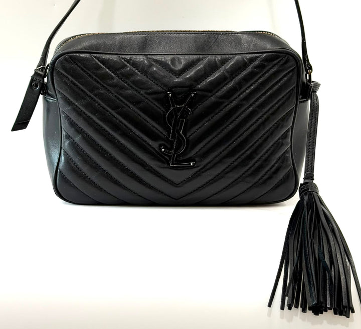 YSL MONOGRAM LOU MONOCHROME CALFSKIN LEATHER CAMERA BAG