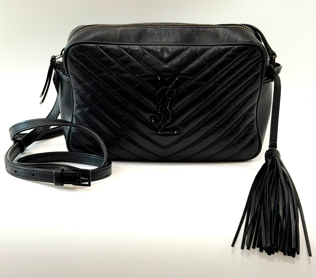 YSL MONOGRAM LOU MONOCHROME CALFSKIN LEATHER CAMERA BAG