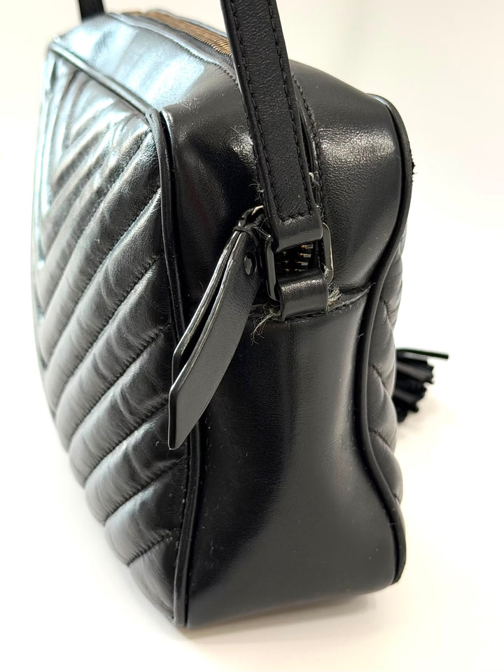 YSL MONOGRAM LOU MONOCHROME CALFSKIN LEATHER CAMERA BAG