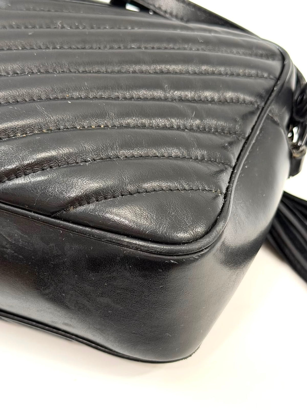 YSL MONOGRAM LOU MONOCHROME CALFSKIN LEATHER CAMERA BAG