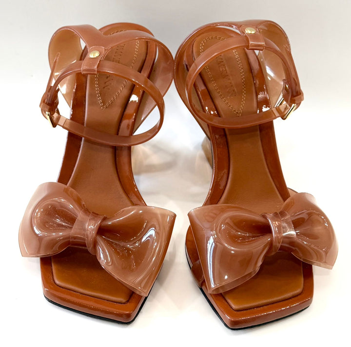 ZIMMERMAN JELLY BOW 85 WEDGE HEELS SANDALS