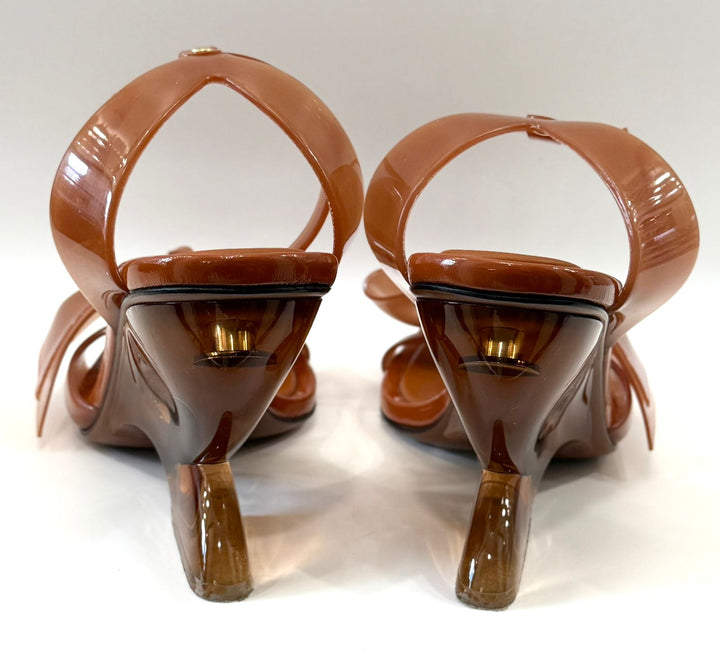ZIMMERMAN JELLY BOW 85 WEDGE HEELS SANDALS